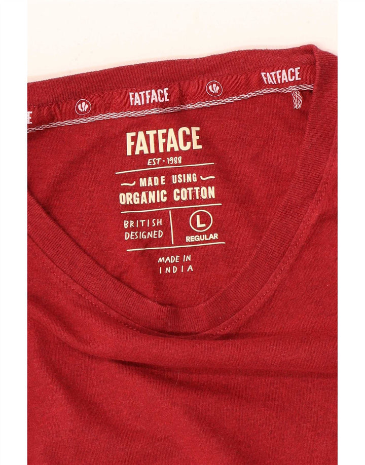 Fat Face Herre Regular T-Shirt Top Stor Rød Bomuld