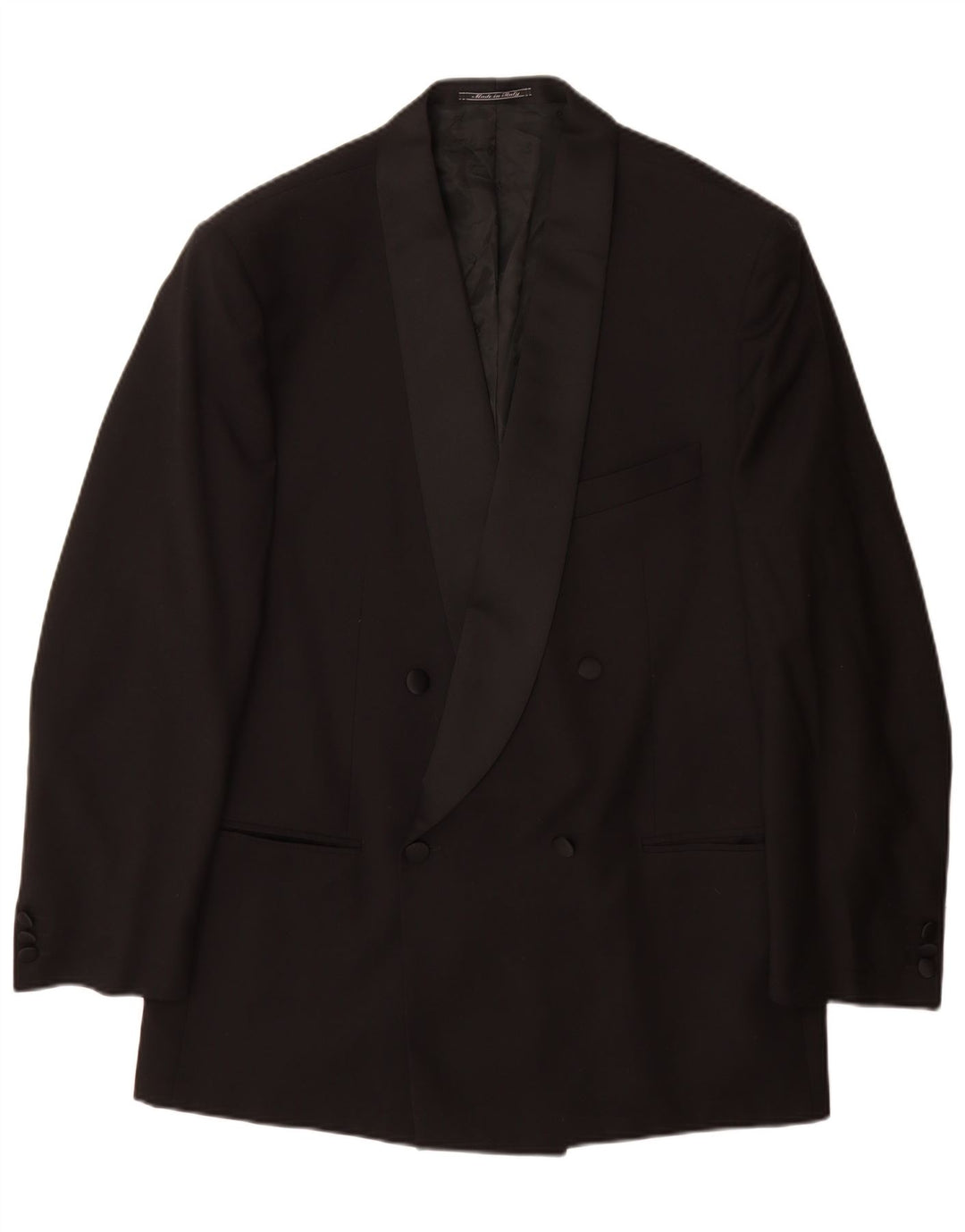Osvaldo Testa Herre Double Breasted Blazer Jacket UK 40 Large Black