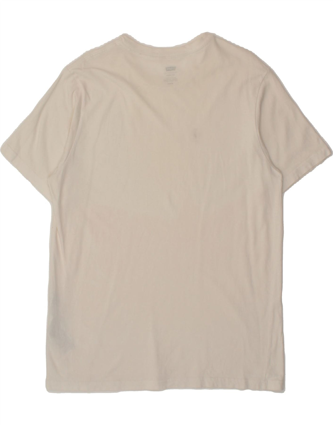 LEVI'S Mens Graphic T-Shirt Top Medium Off White Cotton Vintage Levi's and Second-Hand Levi's from Messina Hembry 