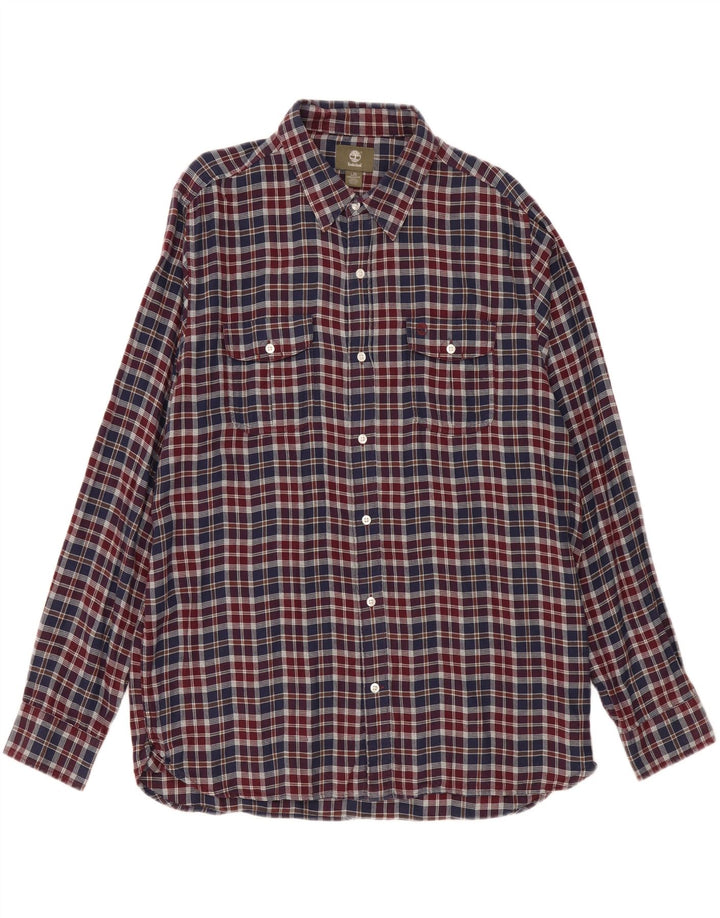 Timberland Herre Regular Fit Flannel skjorte Stor Bourgogne ternet bomuld