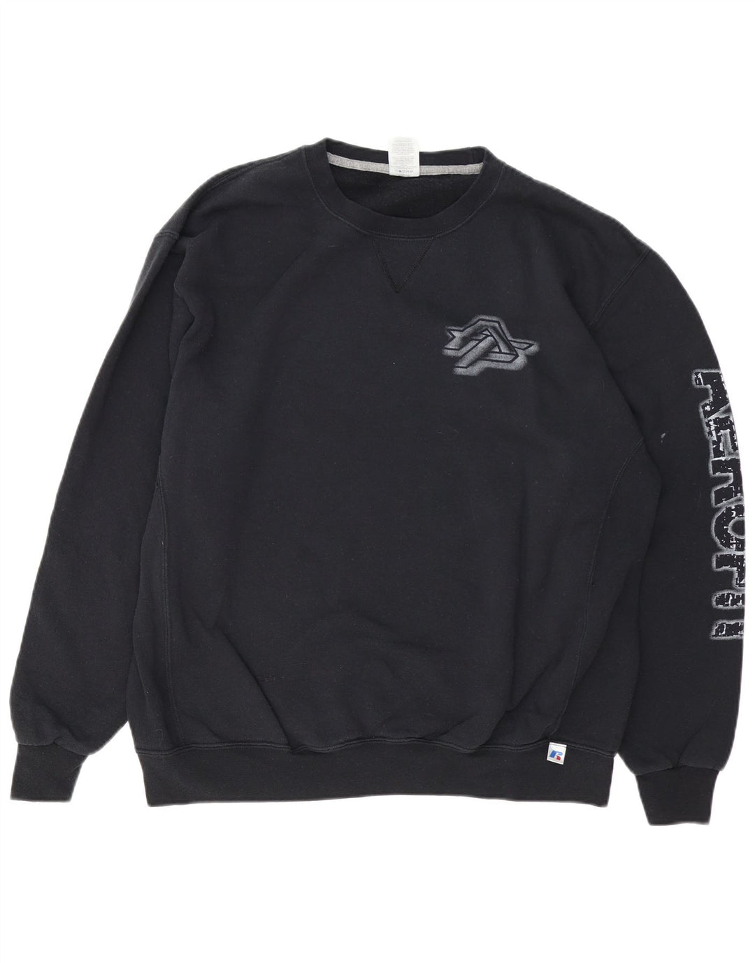 RUSSELL ATHLETIC Herre Grafisk Sweatshirt Jumper XL Sort Bomuld