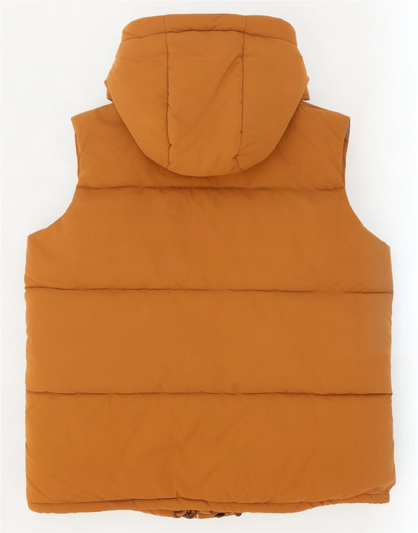 Fat Face Dame Hætte Oversized Polstret Gilet UK 10 Small Beige Polyester