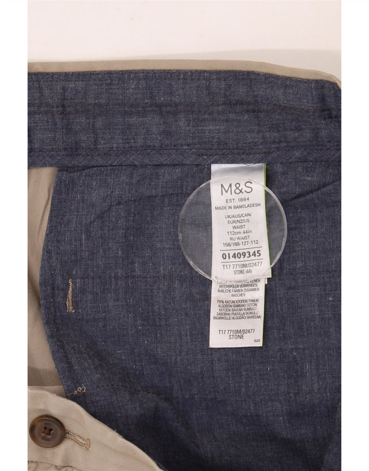 MARKS & SPENCER Chino Shorts til mænd W44 2XL Beige Bomuld