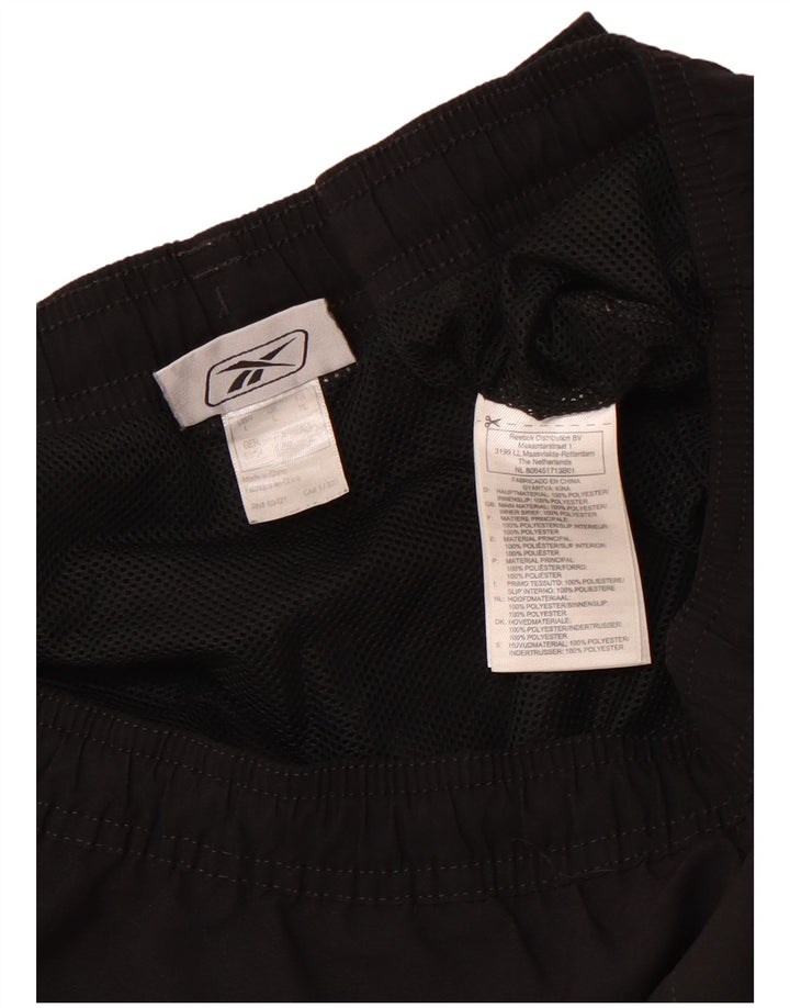 REEBOK Herre grafiske sportsshorts, store sorte polyester