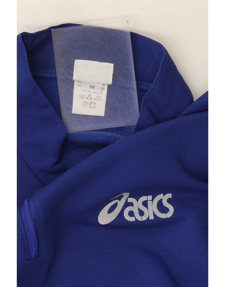 Asics Sweatshirt med lynlås til mænd Medium Blue Colourblock Polyester