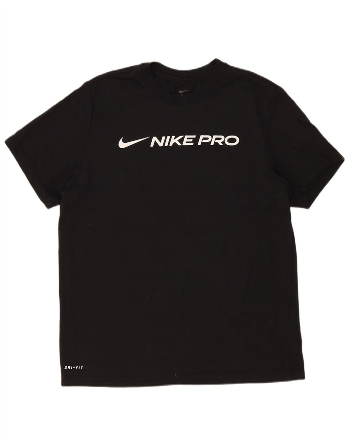 Nike Herre Dri Fit Grafisk T-Shirt Top Stor Sort Polyester