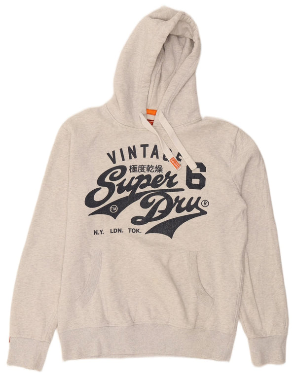 Superdry Herre grafisk hættetrøje XL Grå Flecked Bomuld