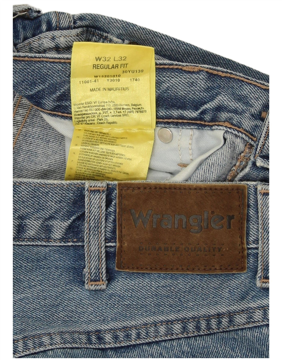 Wrangler Herre Regular Fit Straight Jeans W32 L32 Blå Bomuld