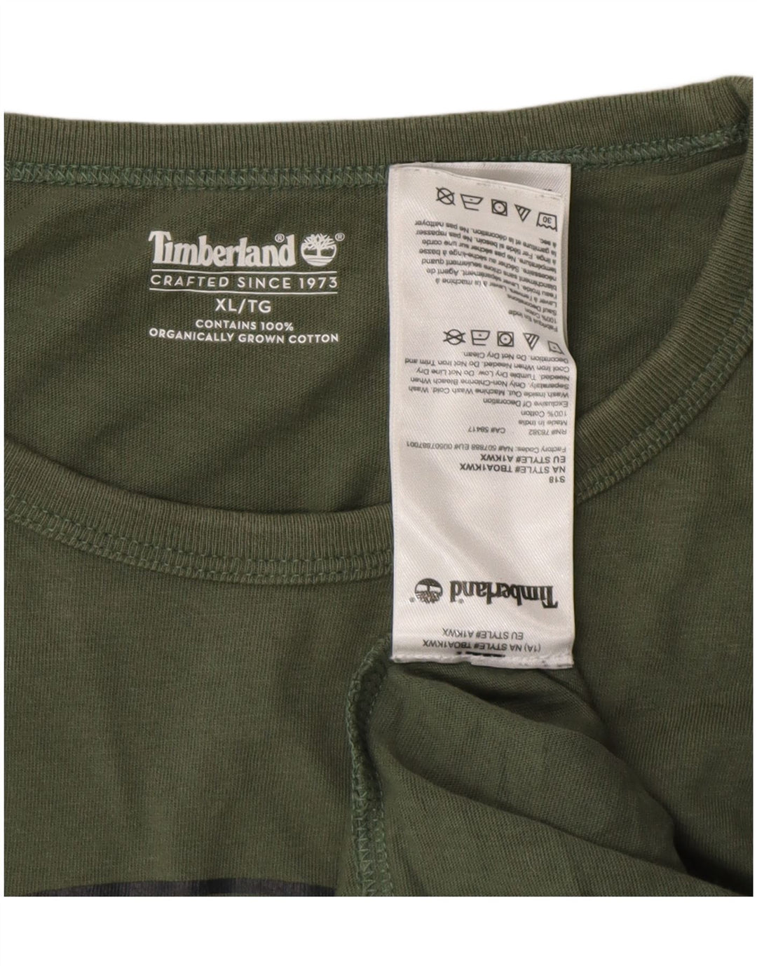 Timberland Herre Grafisk T-Shirt Top XL Grøn Bomuld