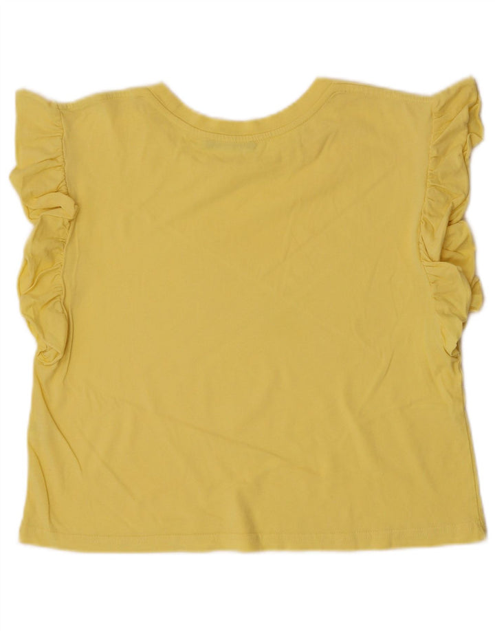 Zara Damevest Top UK 10 Lille Gul Bomuld