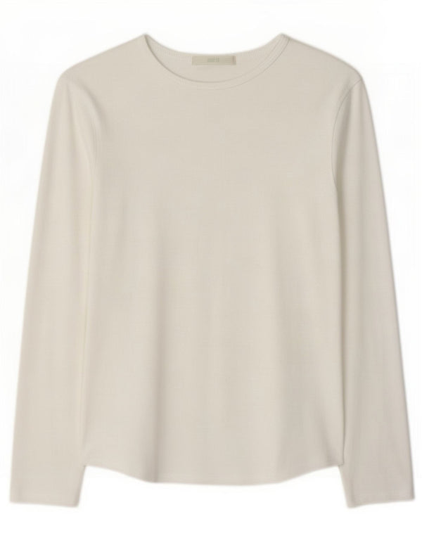 Marks & Spencer Dametop Langærmet UK 10 Small White Bomuld