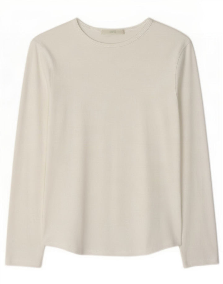 Marks & Spencer Dametop Langærmet UK 10 Small White Bomuld
