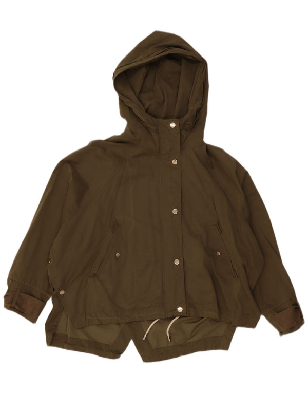 Zara Dame Hætte Oversized Bomber Jacket UK 14 Medium Khaki