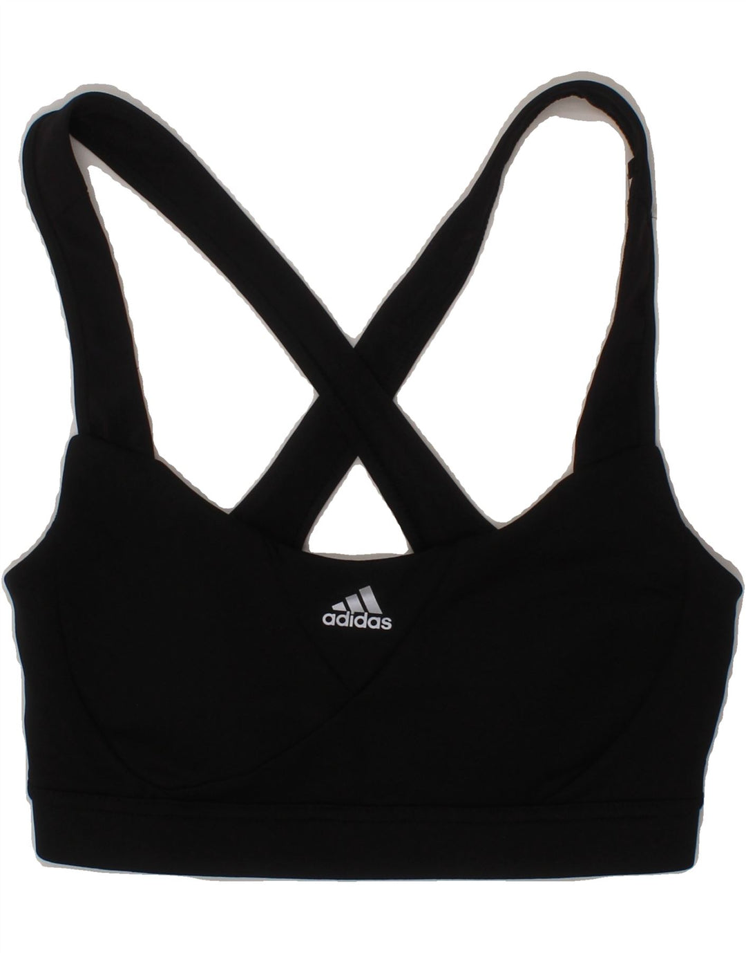 ADIDAS Womens Sport Bra Top UK 0/2 2XS Black Polyester Vintage Adidas and Second-Hand Adidas from Messina Hembry 