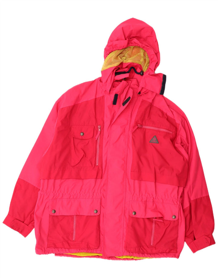 COLMAR Mens Loose Fit Hooded Windbreaker Jacket IT 52 Large Pink Polyamide