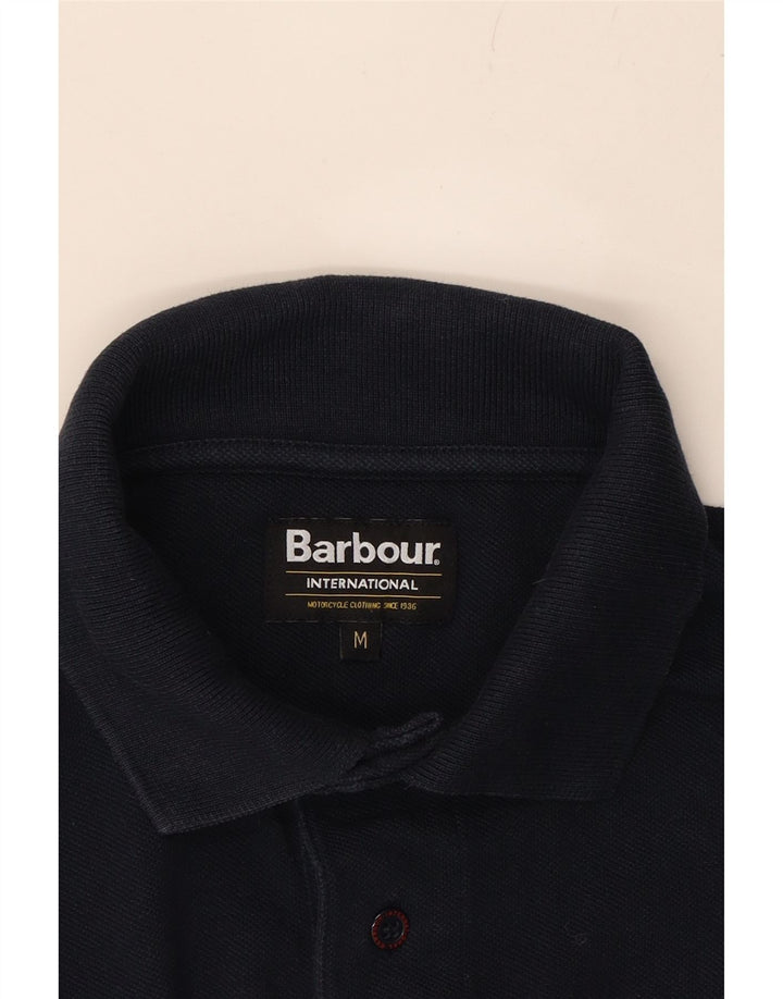 BARBOUR Mens Polo Shirt Medium Navy Blue Cotton Vintage Barbour and Second-Hand Barbour from Messina Hembry 