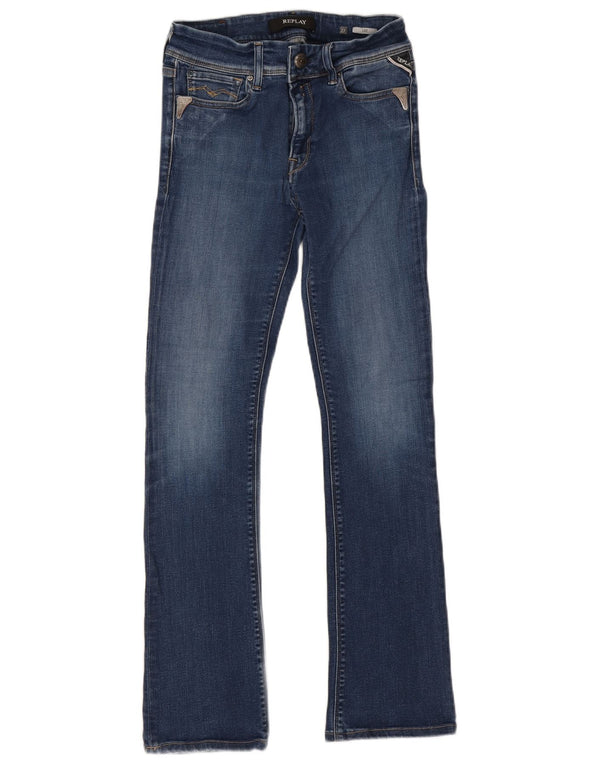 Replay Dame Luz Bootcut Jeans W27 L29 Blå Bomuld