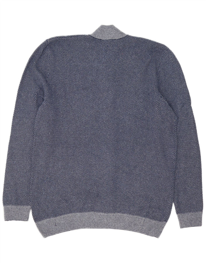 Lacoste Herre cardigan sweater størrelse 5 Large Navy Blue Flecked