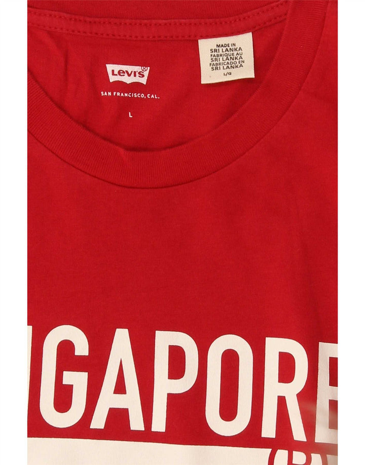 Levi's Herre Singapore Grafisk T-Shirt Top Stor Rød