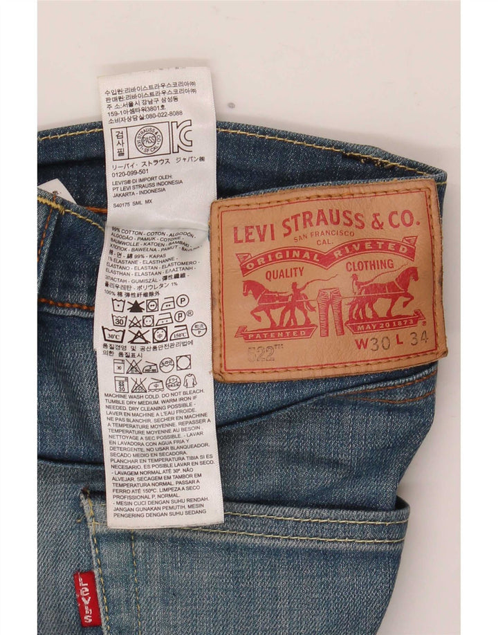 Levi's Herre 522 Slim Tapered Jeans W30 L34 Blå Bomuld