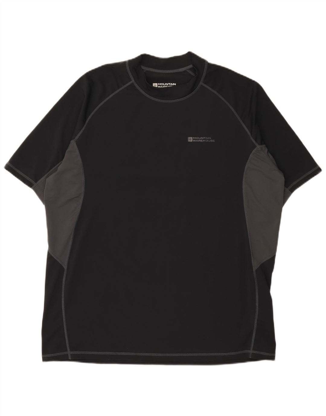 Mountain Warehouse Herre T-Shirt Top XL Sort Colourblock Nylon