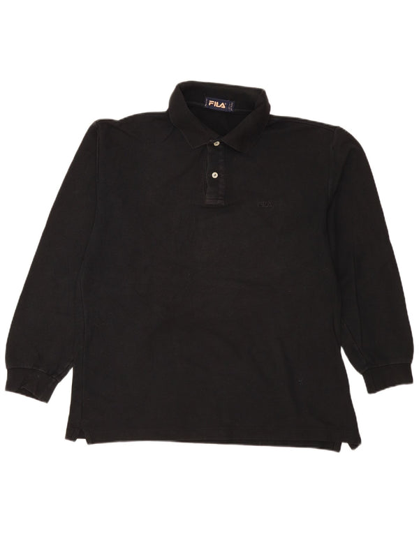 Fila Langærmet Polo Shirt til mænd IT 50 Medium Sort Bomuld