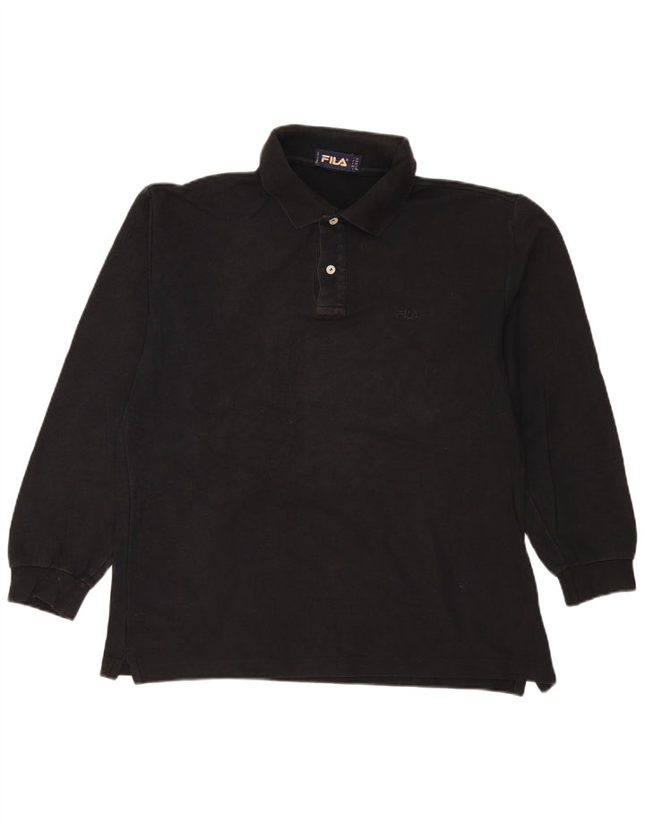 Fila Langærmet Polo Shirt til mænd IT 50 Medium Sort Bomuld