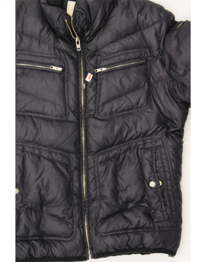 DIESEL Womens Padded Jacket UK 16 Large Black Vintage Diesel and Second-Hand Diesel from Messina Hembry 