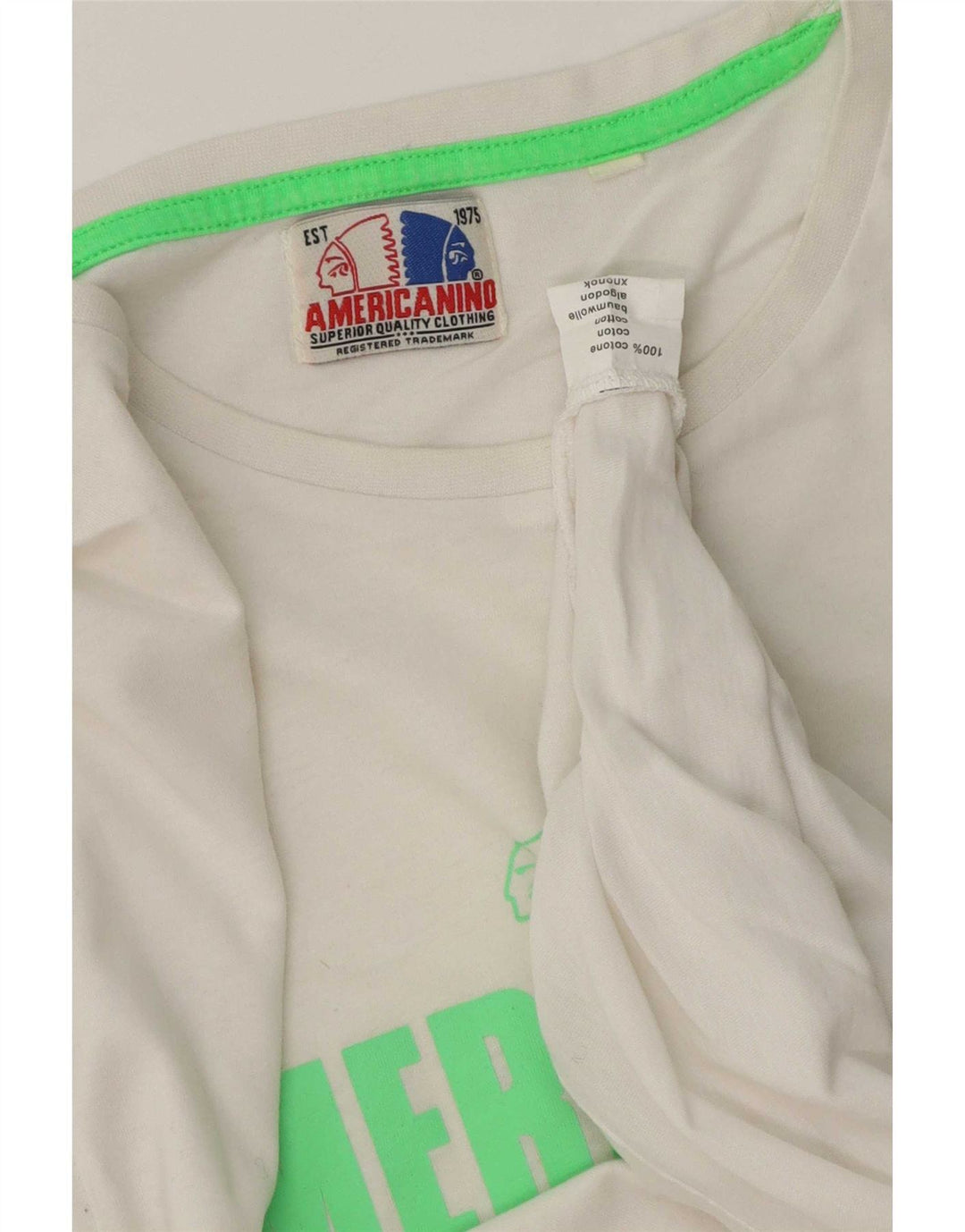 Americanino Herre Regular Graphic T-Shirt Top Medium White Bomuld