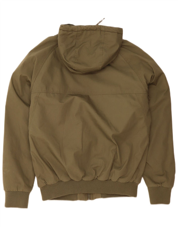Volcom Herre Hooded Bomber Jacket UK 38 Medium Khaki Polyester