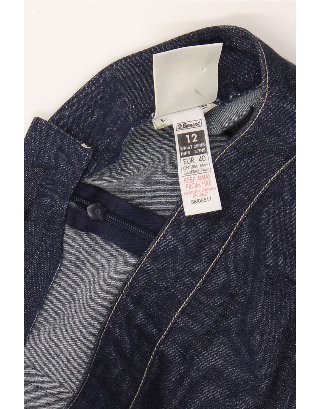 ST. BERNARD Dame højtaljet denimnederdel UK 12 Medium W26 Navy Blue