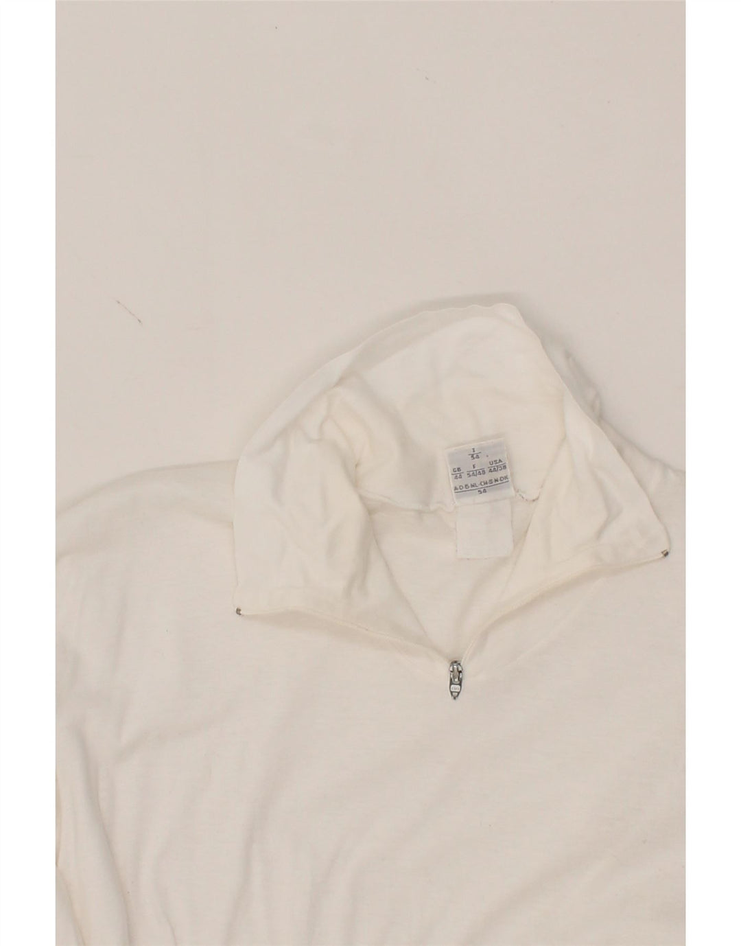 BELFE Mens Zip Neck Pullover Tracksuit Top UK 44 XL White Cotton Vintage Belfe and Second-Hand Belfe from Messina Hembry 