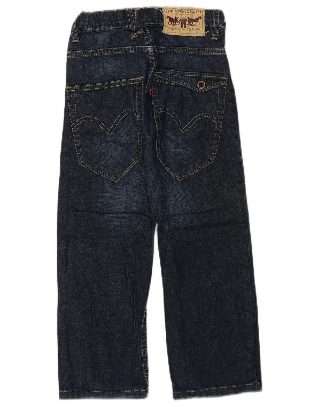 LEVI'S Boys Straight Jeans 5-6 Years W22 L20 Navy Blue Cotton