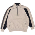 Champion Herre grafisk sweatshirt med lynlås-hals, stor grå farveblok