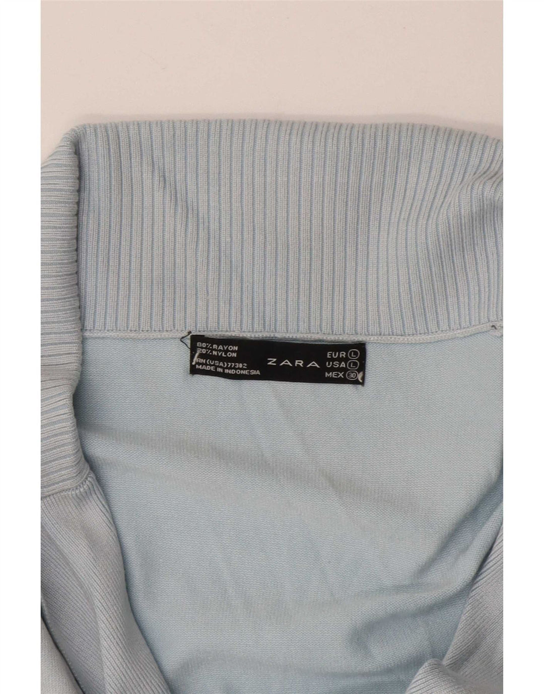 Zara Dame Cardigan Sweater UK 16 Large Blue Rayon