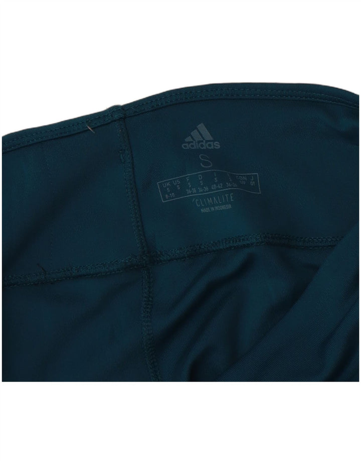 Adidas Womens Climalite Leggings UK 8/10 Small Blue Polyester