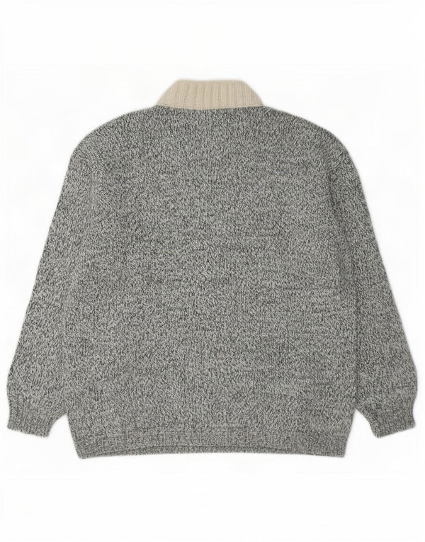 Vintage Dame Turtle Neck Jumper Sweater UK 18 XL Blå Flecked