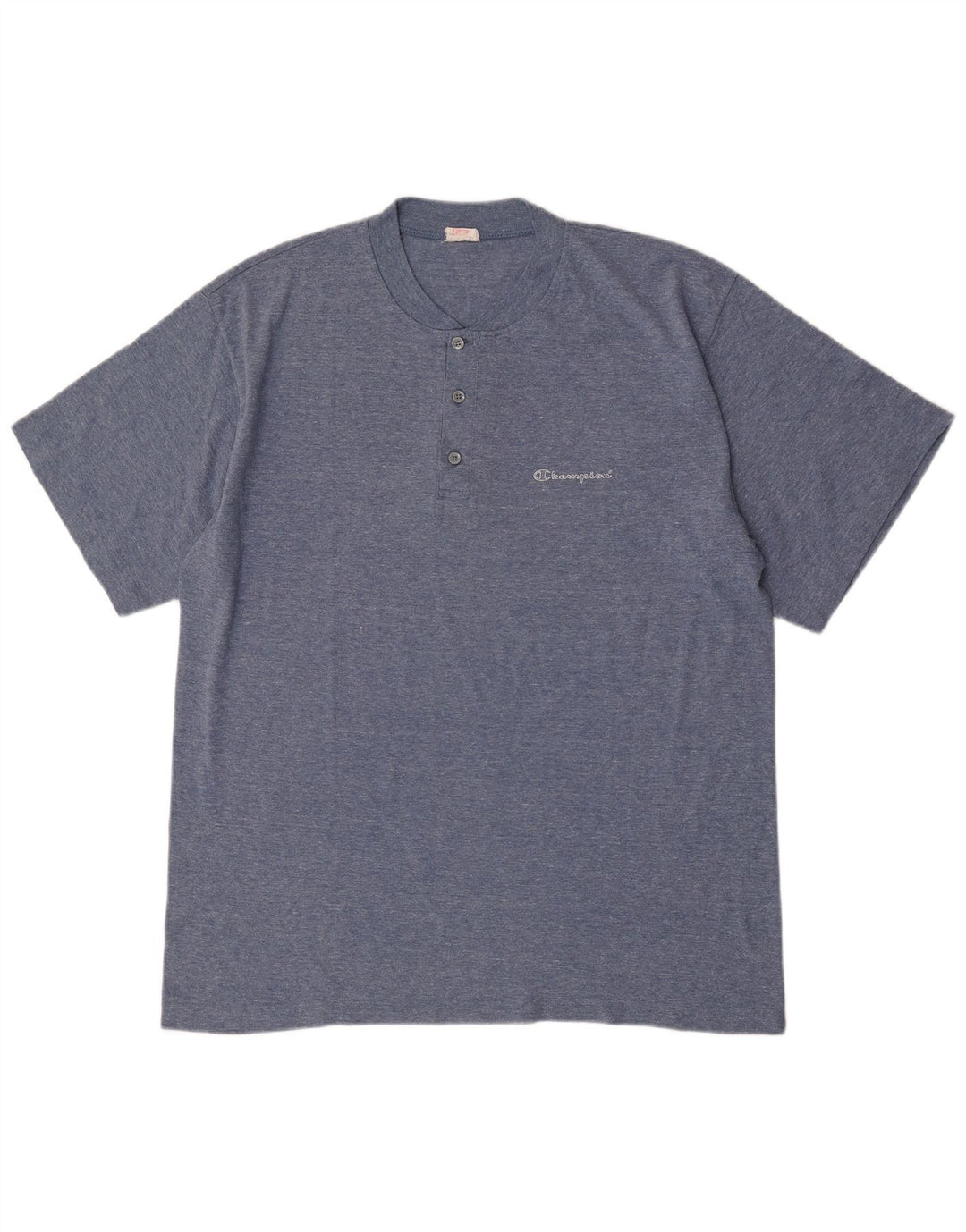 Champion Herre T-Shirt Top XL Blå Flecked Bomuld