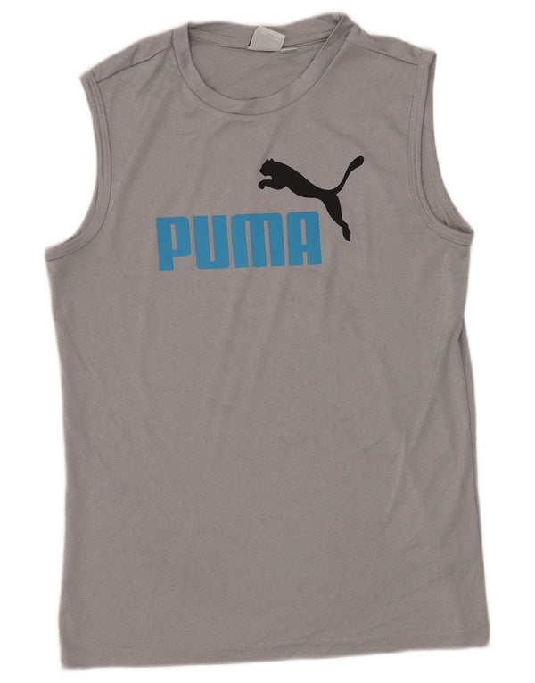 Puma Drenge Grafisk Vest Top 10-11 År Medium Grå Polyester