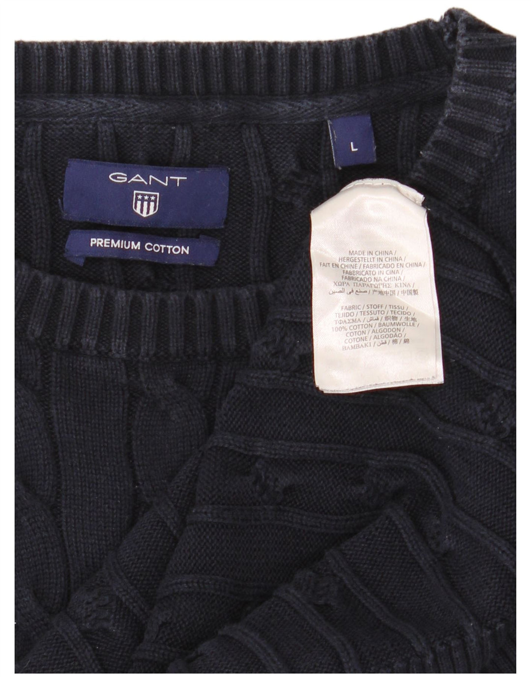 Gant Herre Boat Neck Jumper Sweater Stor Marineblå Bomuld