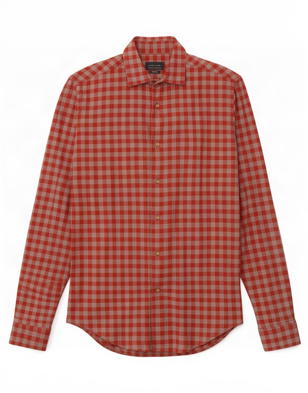 Zara Herre Slim Fit skjorte Lille rød Gingham Bomuld