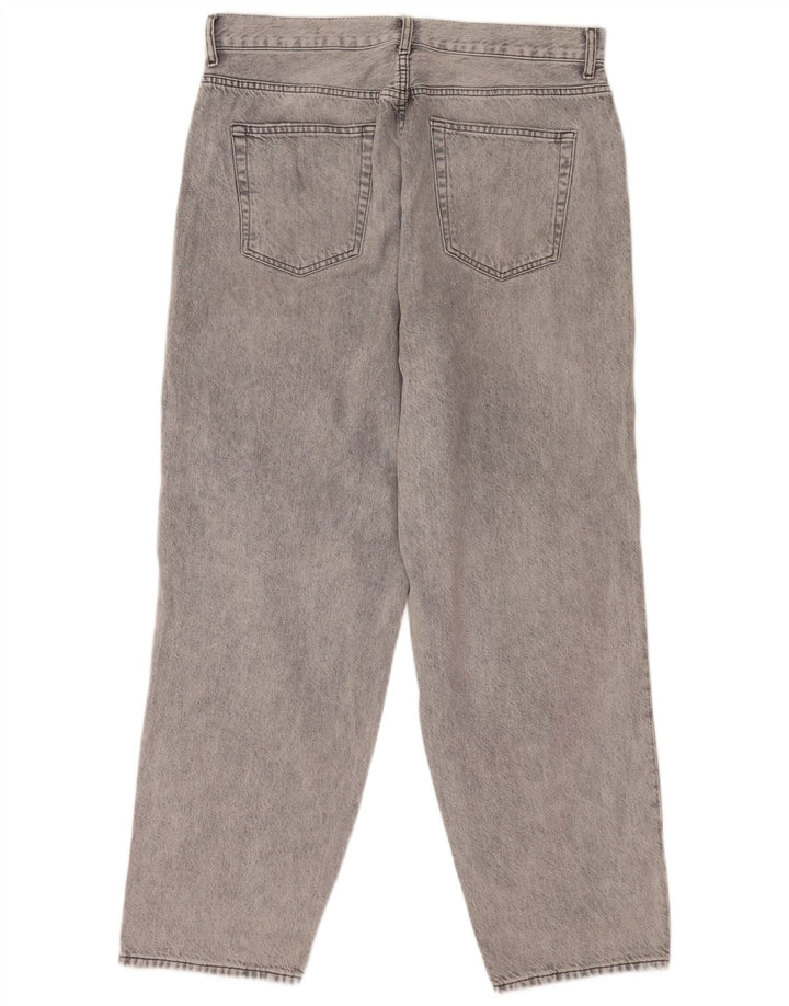 Zara Straight Jeans til mænd EU 44 Large W34 L30 Grå Bomuld