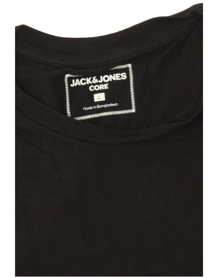 Jack & Jones Herre T-Shirt Top Stor Sort Bomuld