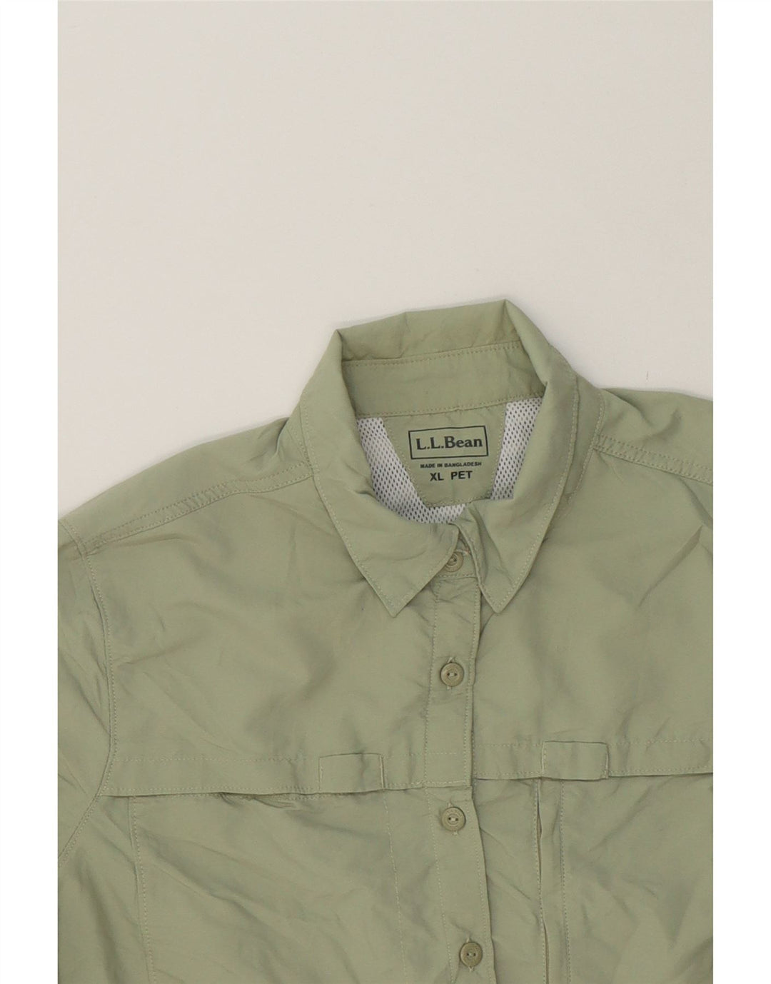 L.L.BEAN Womens Shirt UK 18 XL Green Nylon Vintage L.L.Bean and Second-Hand L.L.Bean from Messina Hembry 