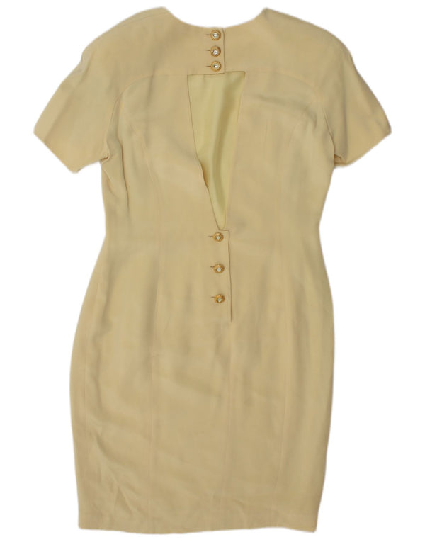 Escada Womens by Margaretha Ley Bodycon Dress EU 42 Large Yellow Silk