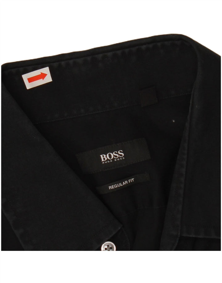 HUGO BOSS Herre Regular Fit skjorte str. 16 1/2 42 Large Black