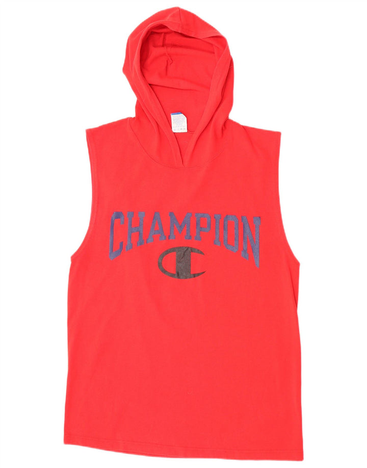 Champion Herre Hætte Grafisk Vest Top Medium Rød Bomuld