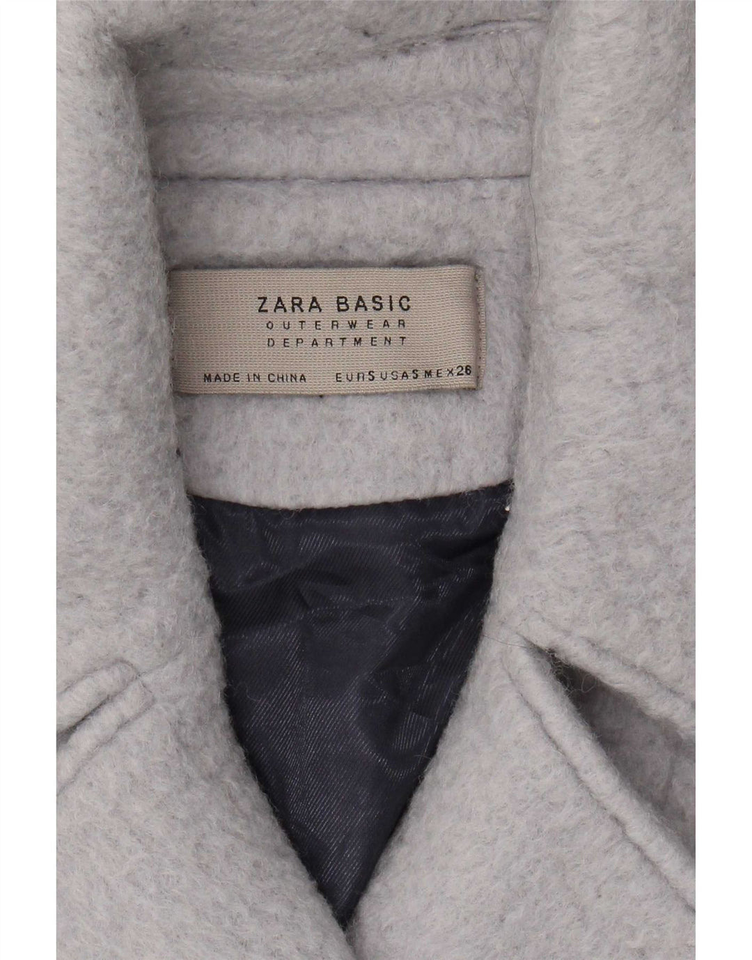 Zara Dame Dobbeltradet Frakke UK 10 Lille Blå