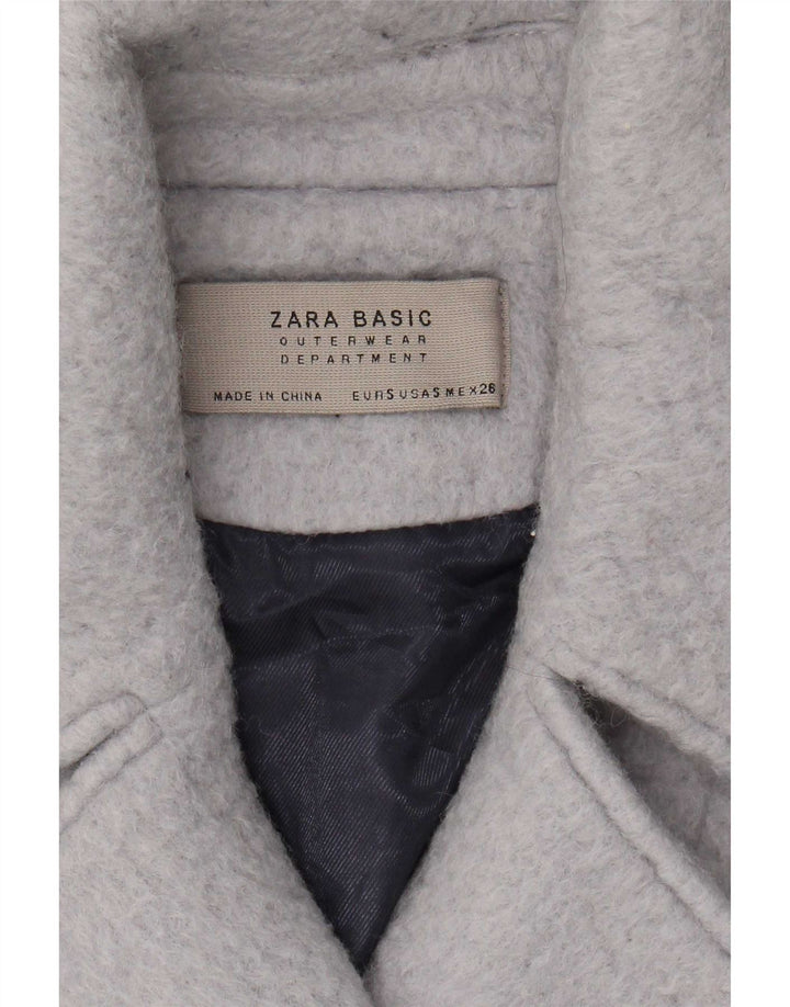 Zara Dame Dobbeltradet Frakke UK 10 Lille Blå
