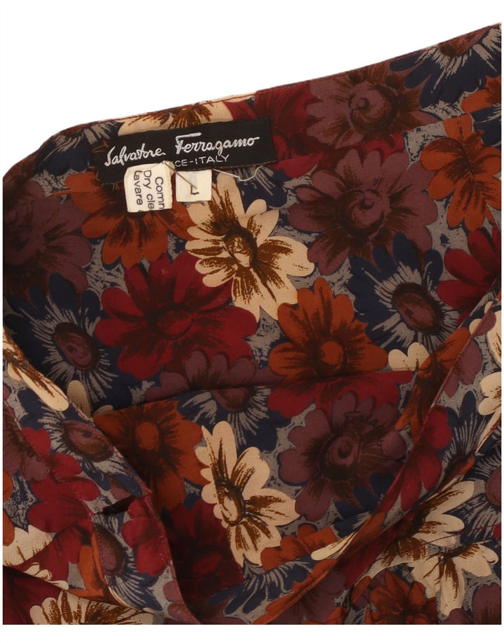 Salvatore Ferragamo Womens Flared Skirt Large W32 Multicolored Floral